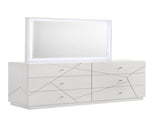Manhattan Dresser Geometric Design with Lacquer Finish & Red Velvet-Lined Drawers for Modern G150108682
