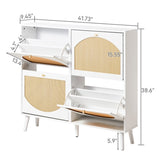 2 rows of 4 dump buckets with high-leg arched rattan shoe cabinet, particle board plastic rattan, 94024581