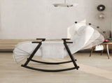 Casual folding rocking chair upholstered, lounge rocking chair adjustable high back and foot 80997707