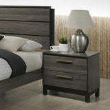 Ioana Antique Grey Finish 3-Piece Wood Bed Room Set, Queen Size Bed and Two Nightstands T2574P202574