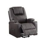 ZUN ACME Evander Recliner w/Power Lift, Brown Leather Aire LV02181