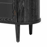 TREXM Farmhouse Sideboard Cabinet with Storage, Wood Buffet Cabinet with Glass Doors and Adjustable N715P264923B