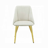 White and Gold Tight Back Side Chairs B062P182770