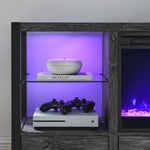 ZUN 23 inch electric fireplace insert, ultra thin heater crystal & realistic flame, remote control W1769110507