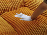 Giant Plush Bean Bag Chair for Adults with Armrests and Footstool -- Comfy Yellow Beanbag Chaise W1117P309392