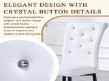 A set of 4 white and black vintage crocodile leather cushioned dining chairs, featuring crystal W3226P344024