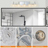 Brushed Nickel Finish Vintage Crystal Vanity Light - Elegant 5-Light Bathroom Mirror Fixture with W1340P206725