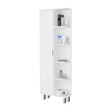 FM FURNITURE Randall Linen Cabinet, with 1 door and 9 shelves, White B128P321051