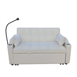 ZUN Modern Velvet Loveseat Futon Sofa Couch w/Pullout Bed,Small Love Seat Lounge Sofa with adjustable W311P195249