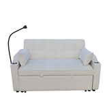Modern Velvet Loveseat Futon Sofa Couch w/Pullout Bed,Small Love Seat Lounge Sofa with adjustable W2297P224266