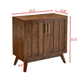 Mid Century Modern Fluted Sideboard with Adjustable Shelves & Solid Wood Legs, Buffet W1801P195608
