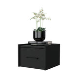 Elfrida Wall-Mounted Nightstand, Sleek Single-Drawer Design with Spacious Top Shelf B128P176108