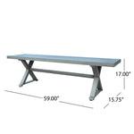 ZUN Modern Outdoor Aluminum Dining Bench, Dark Gray 66537.00DGRY