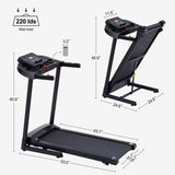 ZUN Treadmills - 2.5 HP hydraulic folding removable treadmill with 3-speed incline adjustment, 12 preset W1668124387