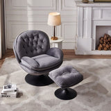 Swivel Leisure chair lounge chair velvet GREY color with ottoman W1805103943