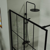 Goodyo 46" X 72" Shower Screen Walk-in Wet-room Black D16312035