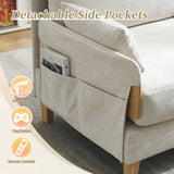 Foldable sofa bed recliner, 3-in-1 convertible sleeper, mid-century modern decor, suitable for small W395P290556