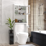 Modern Over The Toilet Space Saver Organization Wood Storage Cabinet for Home, Bathroom -White W40931565