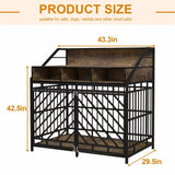 ZUN 43.3 inch Dog Crate Furniture for Large Dogs,Wooden Dog Crate Divider,Double Door Dog Kennel W2699P208353