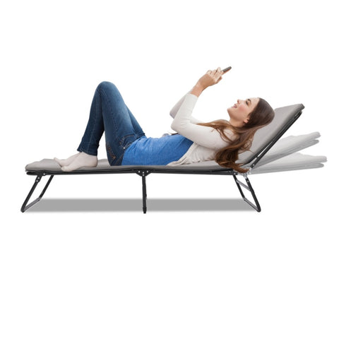 Folding Camping Cot for Adults, 5-Angle Adjustable Camping Cot Heavy Duty Outdoor Bed with Carry W3399P310387