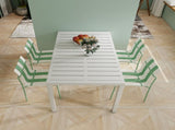 Holiday - 4-Pack Modern Striped Color Block Chairs - Waterproof PP Seat & Sturdy Metal Legs, W3450P447386