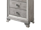 Contemporary 1pc Light Gray Brown Finish 5 Storage Drawer Chest Mirrored Accents Beautiful Solid B011P215612
