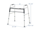 Silver Foldable Walker, 2-Button Folding Mechanism & 7-Level Adjustable Height , 350LBS 04789296