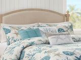 7 Piece Cotton Sateen Comforter Set Aqua Queen B03597266
