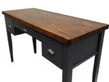 53 inch Writing Desk, No Assembly Required, Black and Whiskey Finish B108P160151