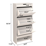 ZUN Shoe Rack Organizer with 3 Flip Drawers, Shoe Storage Cabinet with Draders for W760125880