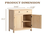 Natural wood color, particleboard with melamine veneer, 60*30*80cm, double doors, single drawer, 45169395