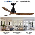 ZUN 52 inch indoor black ceiling fan with LED light 09559103