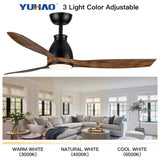 52 inch indoor black ceiling fan with LED light W1367P146433