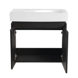 24 Inch Bathroom Vanity with Ceramic Basin, Wall Mounted Floating Vanity Sink Combo, Wooden Storage W1972P190342