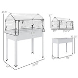 ZUN White mini greenhouse with raised garden bed 59856385