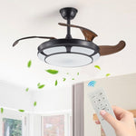 ZUN Modern Minimalist Invisible Ceiling Fan Light - Retractable Fan With LED Fixtures - For Living Room, W1340P184907