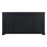 U_STYLE American Country Style Wooden Sideboard with Pine Doors and Legs, 4 Metal Handles, for N711P239354B