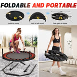 YC 40inch foldable trampoline with handle-Premium-Elastic -Black W550P296127