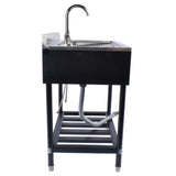 23.8 Stainless Steel Utility Sink Laundry Tub Sink with Cold and Hot Water Faucet for Laundry Room 07673887