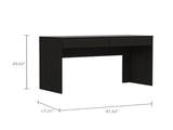 Black Wengue 2-Drawer Computer Desk B06280444