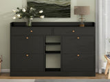 ON-TREND Modern Tipping Bucket Shoe Cabinet with 4 Flip Drawers, Multifunctional 2-Tier Shoe Storage WF300851AAB