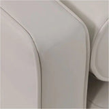 Contemporary Style Off-White 1pc Loveseat Leatherette Upholstered Bench Style Seating Bolster B011P203540