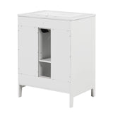 ZUN 24" Bathroom Vanity with Sink, Bathroom Vanity Cabinet with Two Drawers and Door, Adjustable Shelf, WF309411AAK