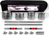 Adjustable Dumbbell Set Home Gym Cast Iron Barbell Sets with Carry Box 110lbs Office Bedroom Workout T3060P505765