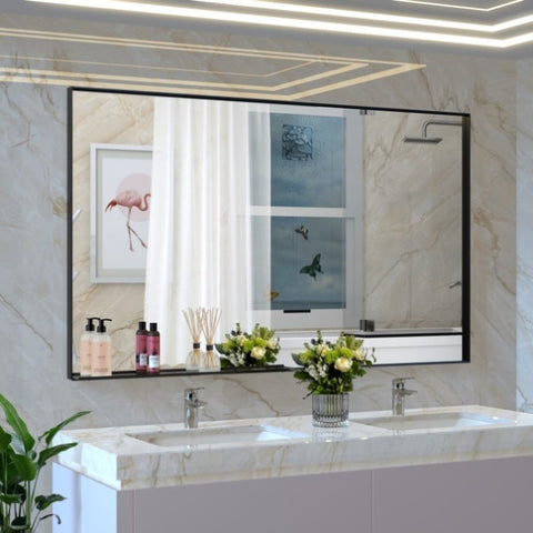 ZUN 60*36" Oversized Modern Rectangle Mirror with Balck Frame Decorative Large Wall Mirrors for W708140626