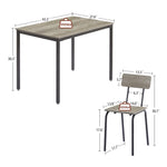 ZUN Dining Table Set 5-Piece Dining Chair with Backrest, Industrial style, Sturdy construction. Grey, W1162P144302