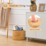 Handmade Woven Foot Stool Natural Water Hyacinth Ottoman for Home Decor & Seating 76080337