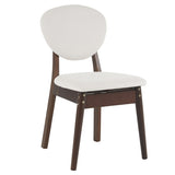 ZUN Rubber wood soft bag deep walnut dining table and chair set 1 table 4 chairs beige cushion 57935654