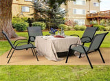Gray 2 Pack Stackable Patio Dining Chairs, Ergonomic Steel Frame Breathable Fabric Outdoor Chairs 84632774