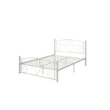Full Size Unique Flower Sturdy System Metal Bed Frame with Headboard and Footboard W2297P347655